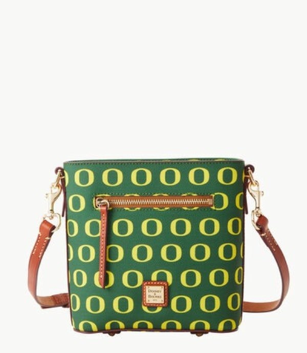 Green Dooney And Bourke NCAA Oregon Small Zip Women\'s Crossbody Bags | 84WFAKXOD