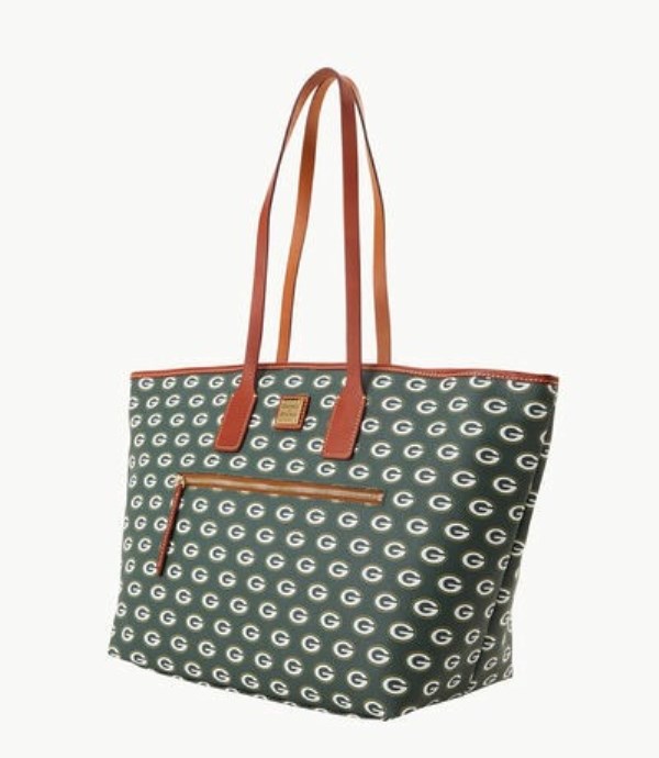 Green Dooney And Bourke NFL Packers Large Women's Tote Bags | 15YLWUKGV