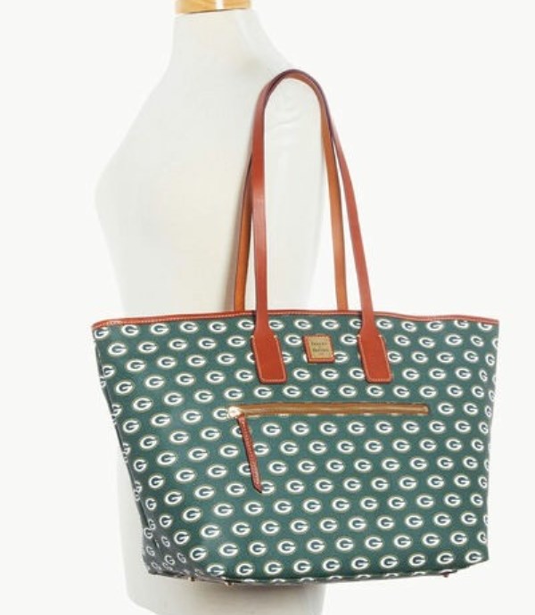 Green Dooney And Bourke NFL Packers Large Women's Tote Bags | 15YLWUKGV