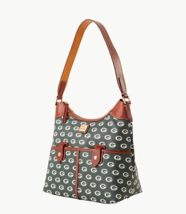 Green Dooney And Bourke NFL Packers Zip Women's Hobo Bag | 81YZNOFIG