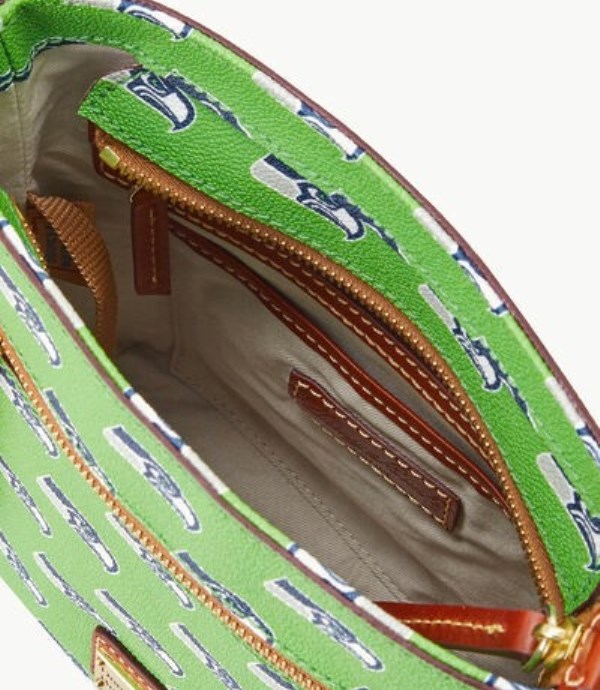 Green Dooney And Bourke NFL Seahawks Small Zip Women's Crossbody Bags | 97JTGQRBI