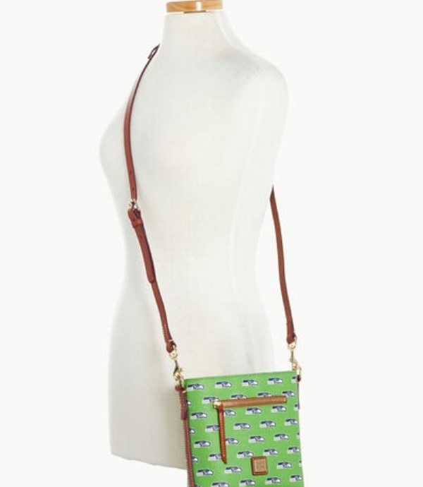 Green Dooney And Bourke NFL Seahawks Small Zip Women's Crossbody Bags | 97JTGQRBI