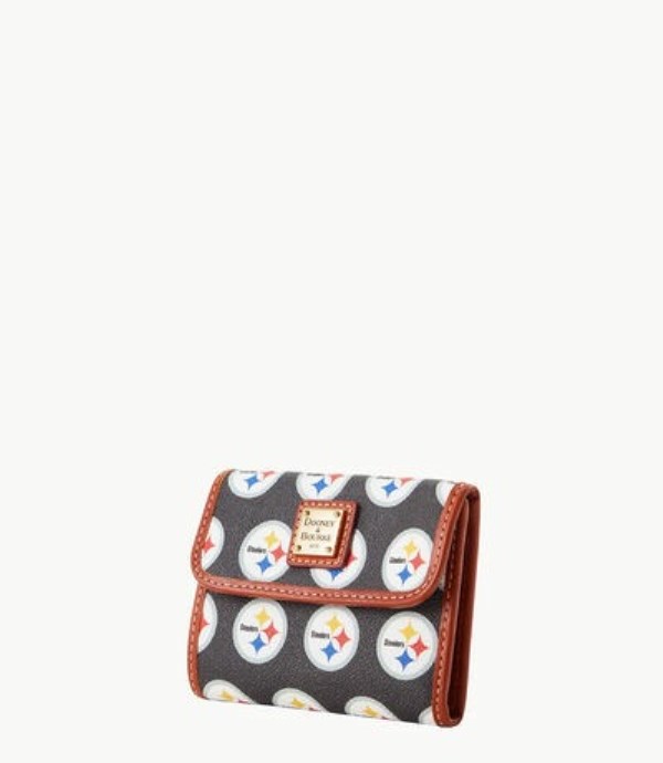 Grey Dooney And Bourke NFL Steelers Flap Credit Women's Wallets | 49KYIOSTP