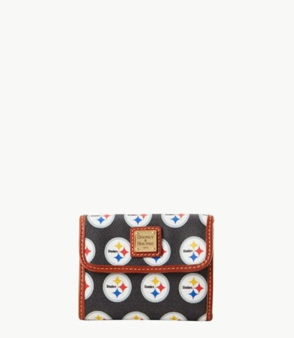 Grey Dooney And Bourke NFL Steelers Flap Credit Women\'s Wallets | 49KYIOSTP