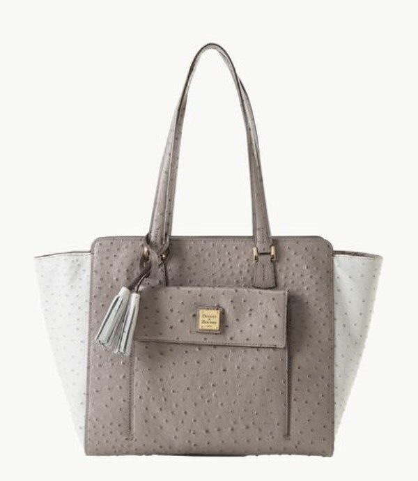 Grey Dooney And Bourke Ostrich East West Women\'s Shopper Bag | 42DWXVOLI