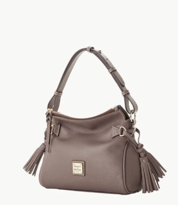 Grey Dooney And Bourke Pebble Grain Tassel Women's Shoulder Bags | 02YTANFMQ