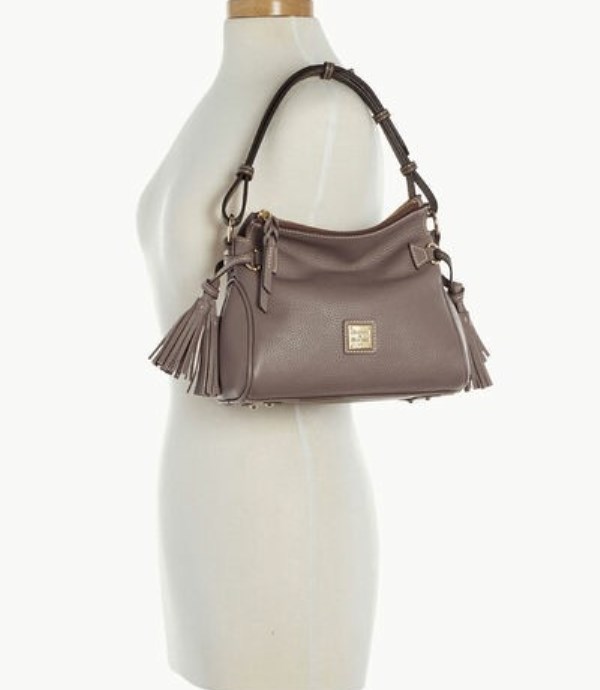 Grey Dooney And Bourke Pebble Grain Tassel Women's Shoulder Bags | 02YTANFMQ