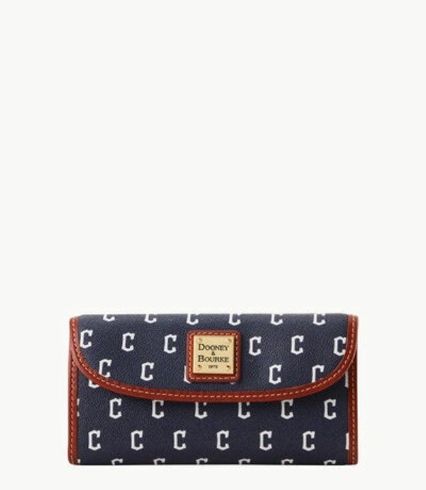 Navy Dooney And Bourke Cleveland Guardians Guardians Continental Women\'s Wallets | 64EPJTWUG