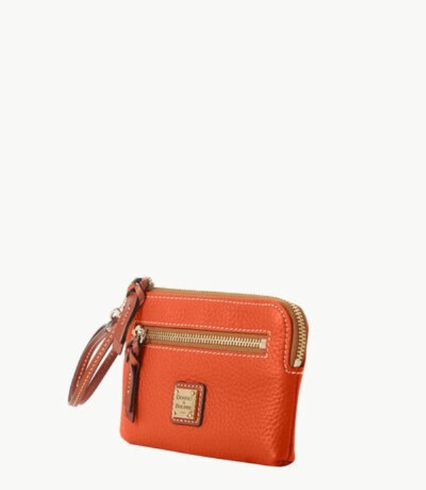 Orange Dooney And Bourke Pebble Grain Zip Around Women's Wristlets | 42RZCMYOW