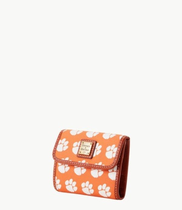 Pink Dooney And Bourke NCAA Clemson Flap Credit Women's Wallets | 48DPQXJOG