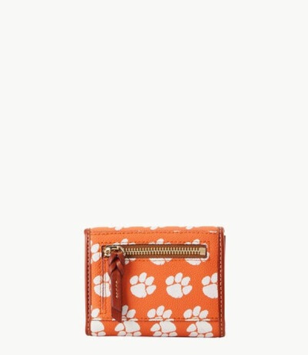 Pink Dooney And Bourke NCAA Clemson Flap Credit Women's Wallets | 48DPQXJOG