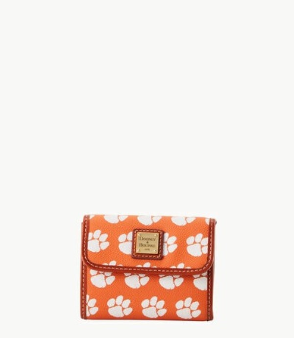 Pink Dooney And Bourke NCAA Clemson Flap Credit Women\'s Wallets | 48DPQXJOG