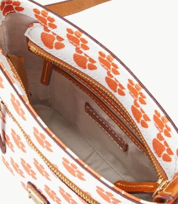 Pink Dooney And Bourke NCAA Clemson Small Zip Women's Crossbody Bags | 32DGHISNP