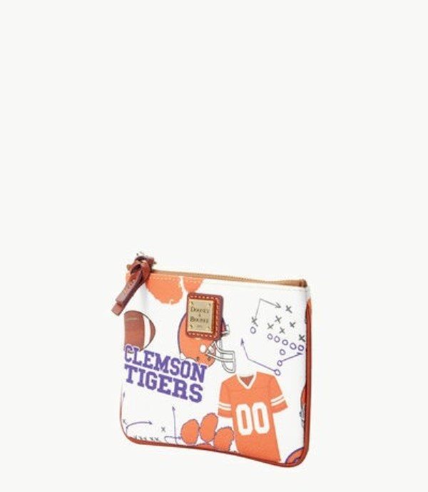 Pink Dooney And Bourke NCAA Clemson Stadium Women's Wristlets | 97LTOHJQS