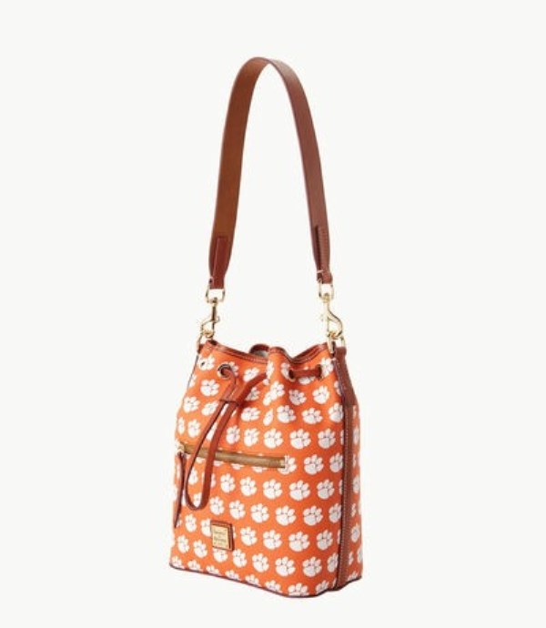 Pink Dooney And Bourke NCAA Clemson Women's Shoulder Bags | 05AHWCIRZ