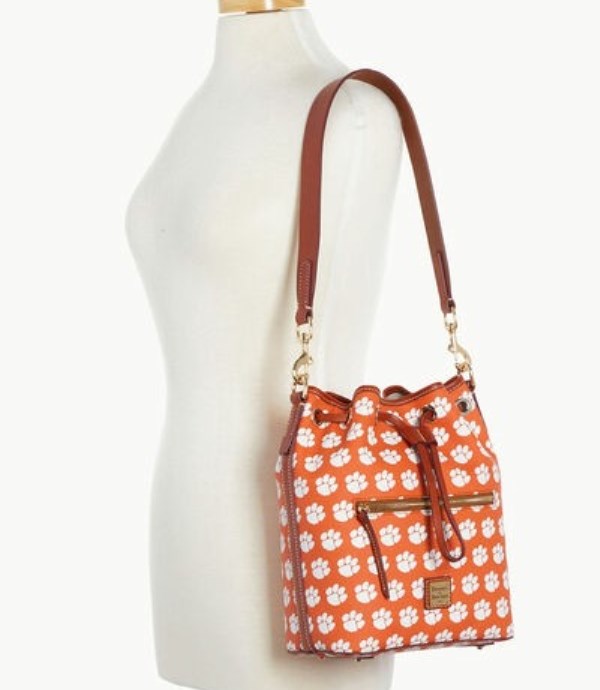 Pink Dooney And Bourke NCAA Clemson Women's Shoulder Bags | 05AHWCIRZ