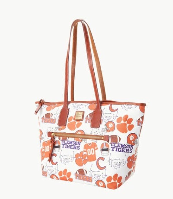 Pink Dooney And Bourke NCAA Clemson Women's Tote Bags | 52CULJDBV