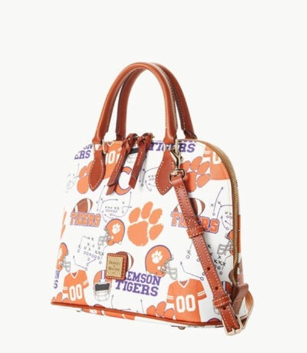 Pink Dooney And Bourke NCAA Clemson Zip Zip Women's Satchel Bags | 28DSRAOWP