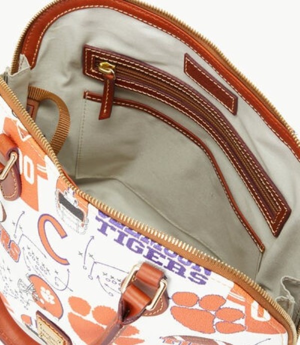 Pink Dooney And Bourke NCAA Clemson Zip Zip Women's Satchel Bags | 28DSRAOWP