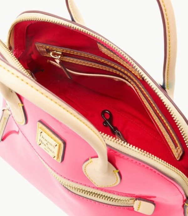 Pink Dooney And Bourke Patent Domed Women's Satchel Bags | 23MGULNTB