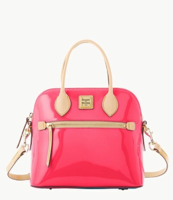 Pink Dooney And Bourke Patent Domed Women\'s Satchel Bags | 23MGULNTB