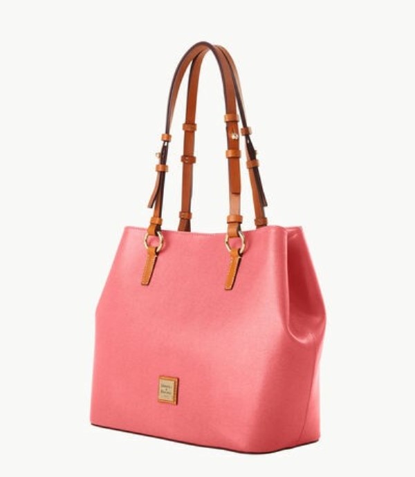 Pink Dooney And Bourke Saffiano Briana Women's Satchel Bags | 36HGZEWPO