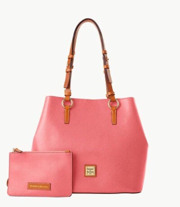 Pink Dooney And Bourke Saffiano Briana Women's Satchel Bags | 36HGZEWPO