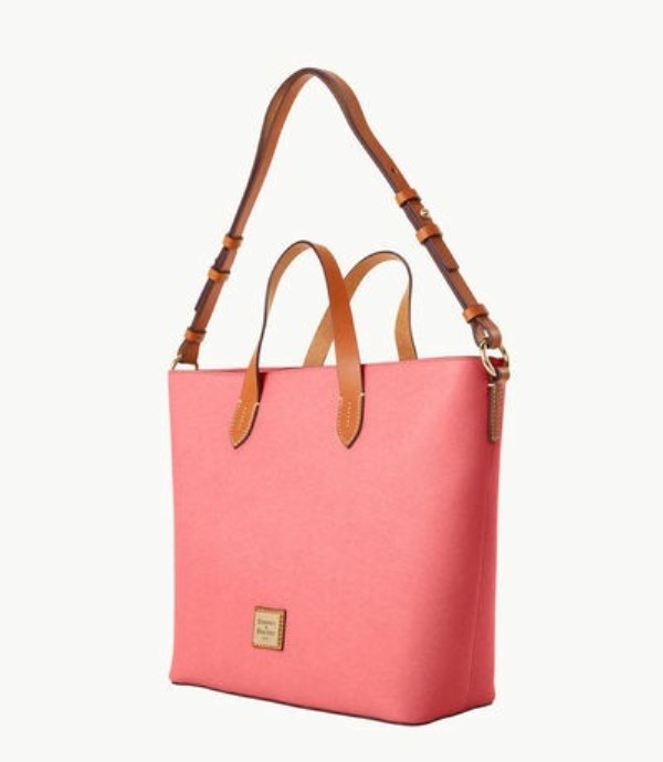 Pink Dooney And Bourke Saffiano Lilliana Women's Tote Bags | 59QRAPWMY