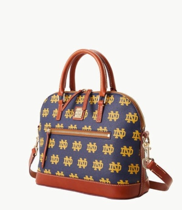 Purple Dooney And Bourke NCAA Notre Dame Domed Zip Women's Satchel Bags | 01UXYHTSK