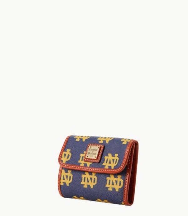 Purple Dooney And Bourke NCAA Notre Dame Flap Credit Women's Wallets | 19VEYBCJG