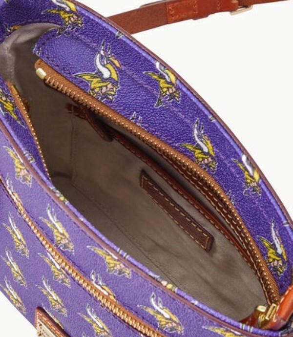 Purple Dooney And Bourke NFL Vikings Small Zip Women's Crossbody Bags | 73SQLWDIU