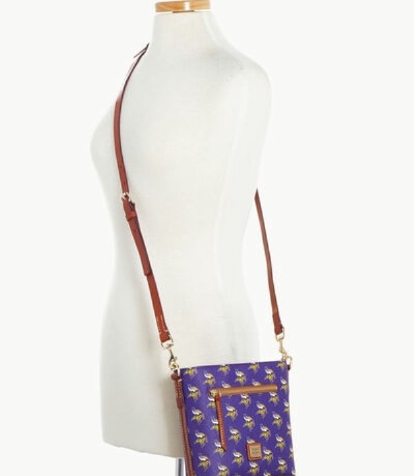 Purple Dooney And Bourke NFL Vikings Small Zip Women's Crossbody Bags | 73SQLWDIU