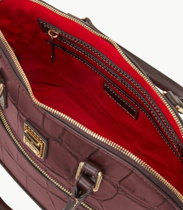 Red Dooney And Bourke Denison Domed Zip Women's Satchel Bags | 76YXAOPKC