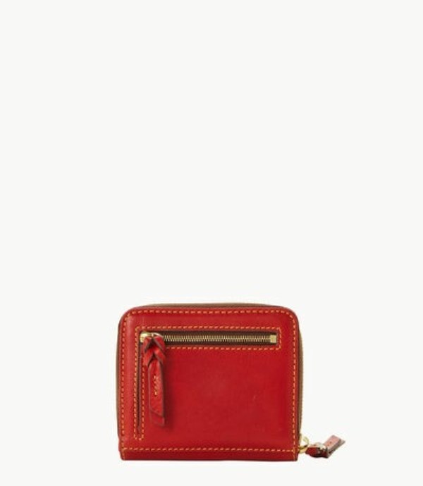 Red Dooney And Bourke Florentine Small Zip Around Women's Wallets | 67NTMPBRQ