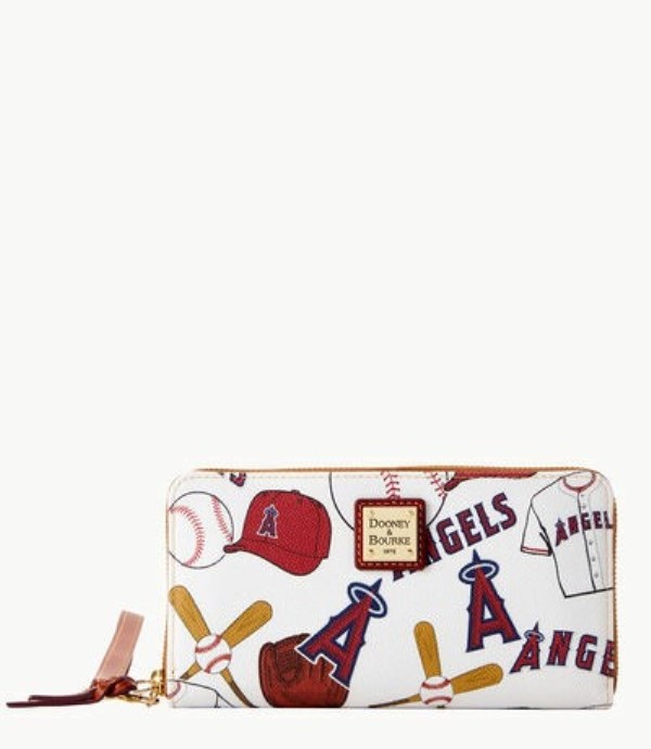 Red Dooney And Bourke MLB Angels Large Zip Around Women\'s Wristlets | 97TOEPVRA