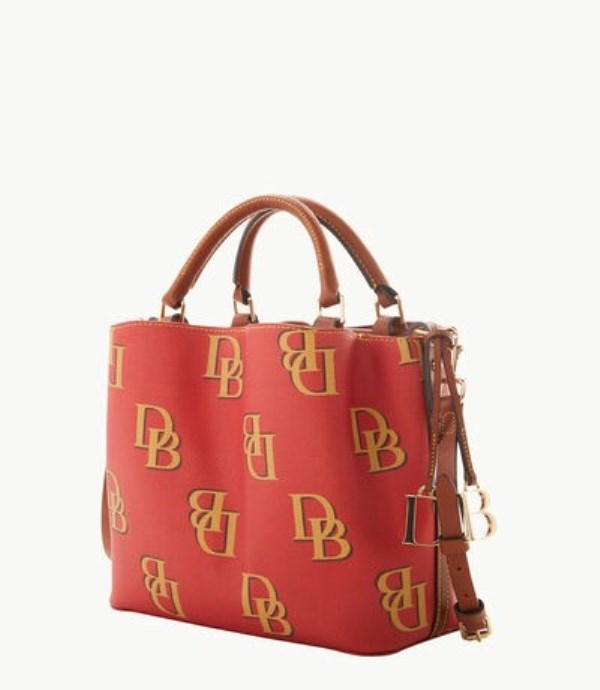 Red Dooney And Bourke Monogram Small Brenna Women's Satchel Bags | 45KQRHYVA