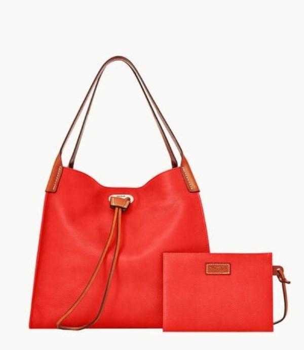 Red Dooney And Bourke Oncour Roux Pebble Full Up Women's Shoulder Bags | 72DQZYHXJ