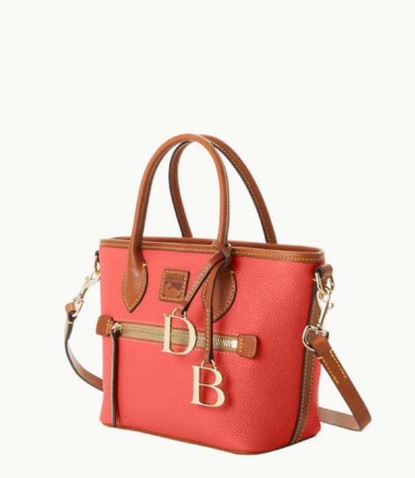 Red Dooney And Bourke Pebble Grain Small Handle Women's Tote Bags | 37HWBYUOQ