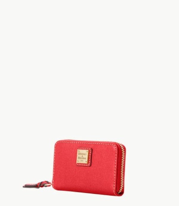 Red Dooney And Bourke Saffiano Large Zip Around Credit Women's Wallets | 14OBZHXMR