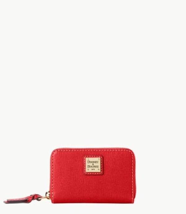 Red Dooney And Bourke Saffiano Large Zip Around Credit Women\'s Wallets | 14OBZHXMR