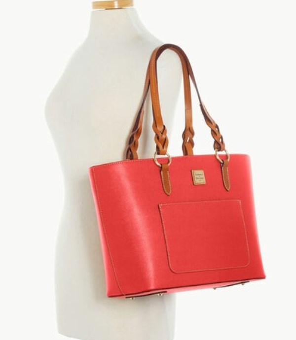 Red Dooney And Bourke Saffiano Tammy Women's Tote Bags | 45LWBAYVC