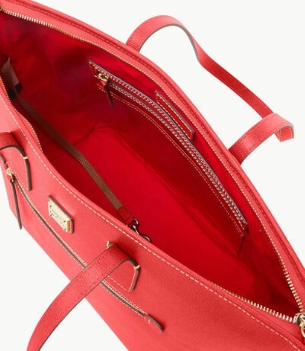 Red Dooney And Bourke Saffiano Women's Tote Bags | 94BAZGNFC