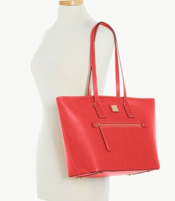 Red Dooney And Bourke Saffiano Women's Tote Bags | 94BAZGNFC