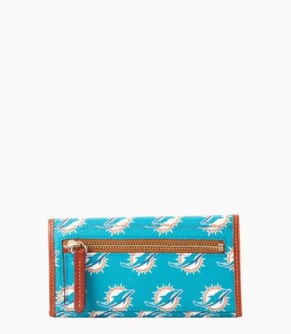 Turquoise Dooney And Bourke NFL Dolphins Continental Women's Clutch Bag | 64QRJCNID