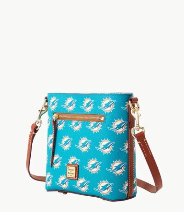 Turquoise Dooney And Bourke NFL Dolphins Small Zip Women's Crossbody Bags | 89LPBOJXD