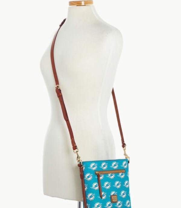 Turquoise Dooney And Bourke NFL Dolphins Small Zip Women's Crossbody Bags | 89LPBOJXD