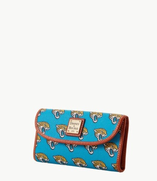 Turquoise Dooney And Bourke NFL Jaguars Continental Women's Clutch Bag | 93WFZROPS