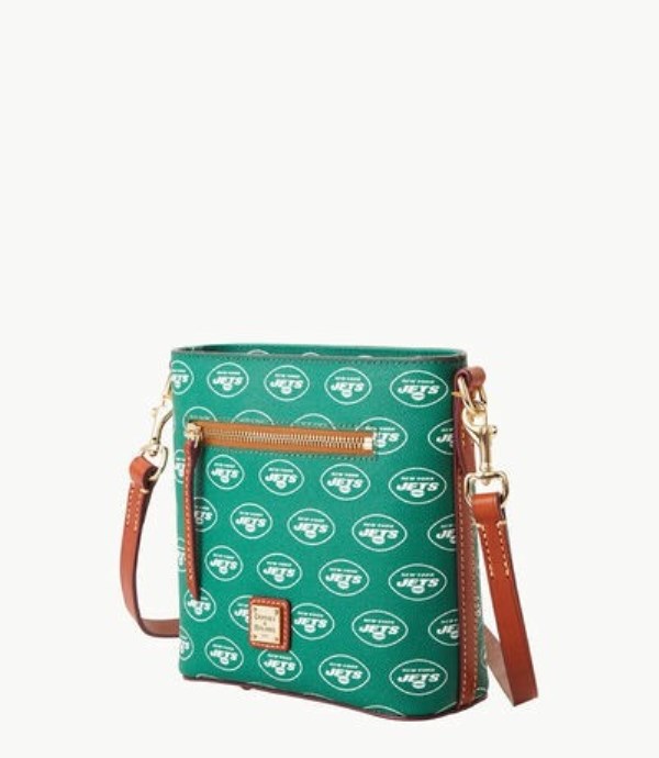 Turquoise Dooney And Bourke NFL Jets Small Zip Women's Crossbody Bags | 06TCLXWJQ