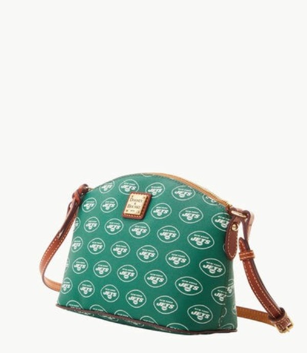 Turquoise Dooney And Bourke NFL Jets Suki Women's Crossbody Bags | 79WJFTNUE