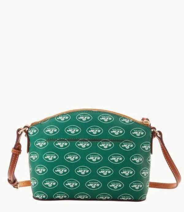 Turquoise Dooney And Bourke NFL Jets Suki Women's Crossbody Bags | 79WJFTNUE